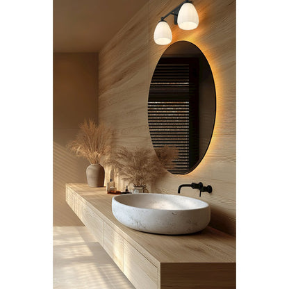 Z-Lite Oren 2 Light Vanity in Matte Black color, Steel frame