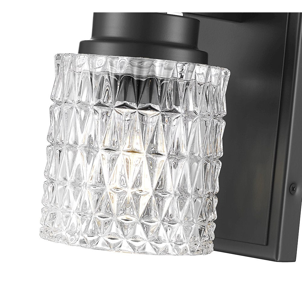 Z-Lite 1 Light Wall Sconce, Matte Black
