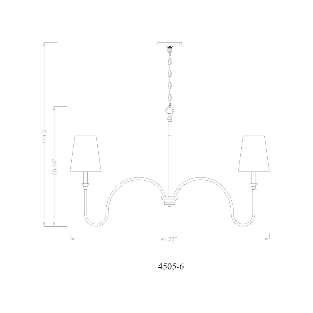 Z-Lite 6 Light Chandelier, Rubbed Brass