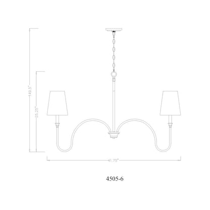 Z-Lite 6 Light Chandelier, Rubbed Brass