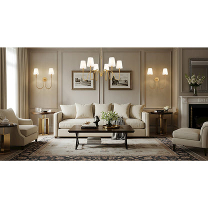 Z-Lite 6 Light Chandelier, Rubbed Brass