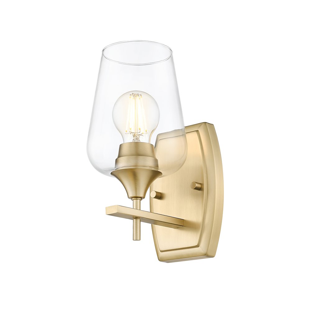 Z-Lite 1 Light Wall Sconce, Burnished Brass