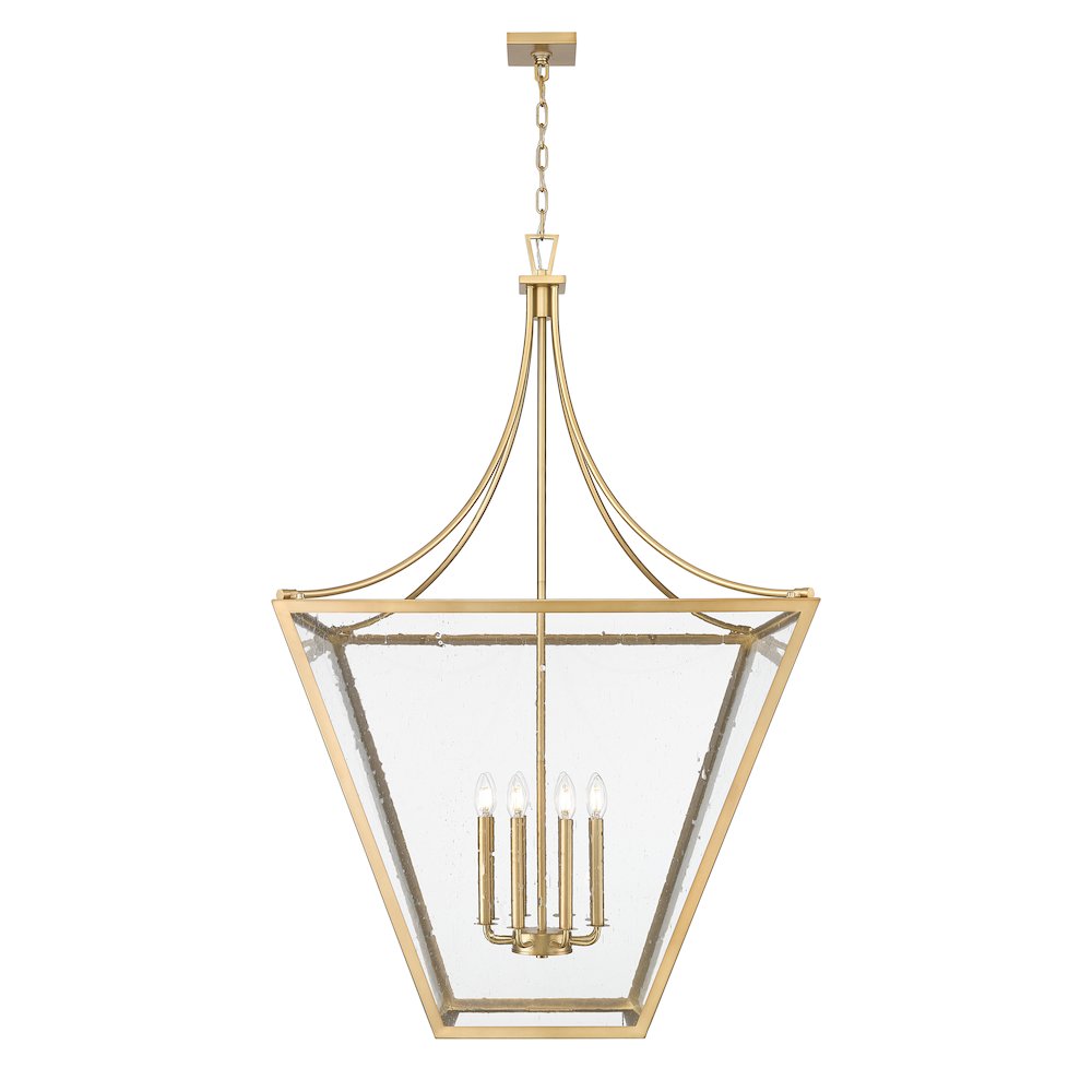 Z-Lite 8 Light Chandelier, Rubbed Brass