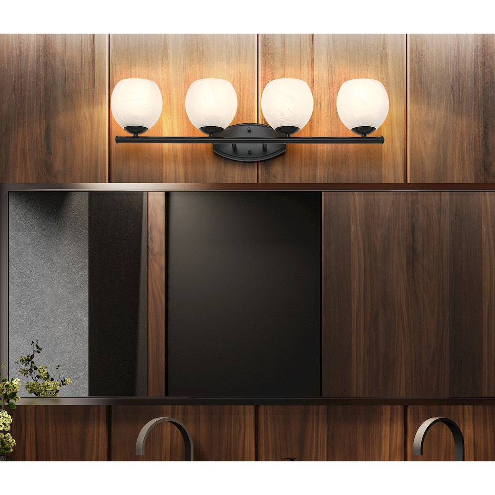 Z-Lite 4 Light Vanity, Matte Black