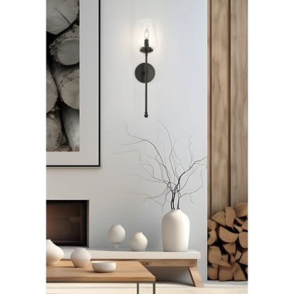 Z-Lite 1 Light Wall Sconce, Matte Black