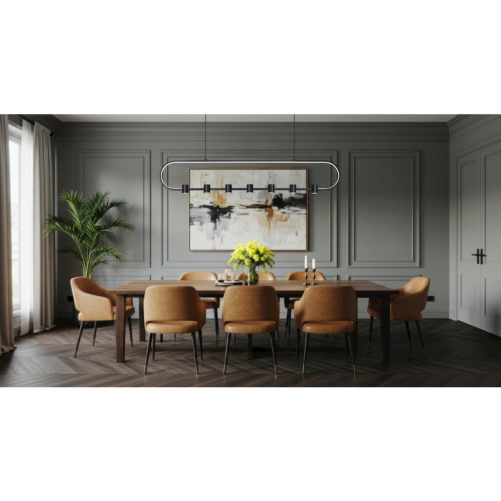 Z-Lite 7 Light Linear Chandelier, Matte Black