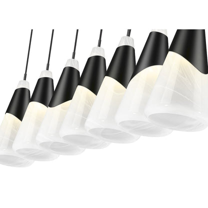 Z-Lite Aimie 7 Light Linear Chandelier, Matte Black