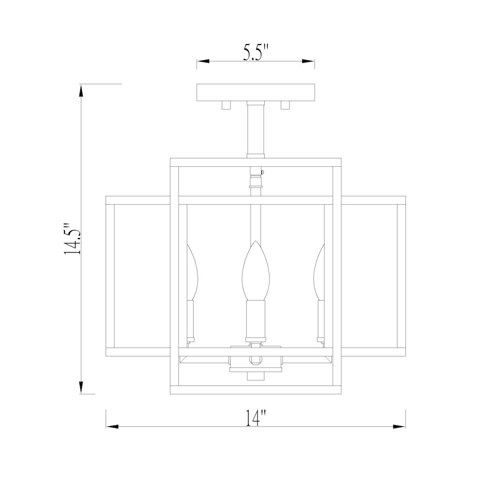 Z-Lite 4 Light Semi Flush Mount