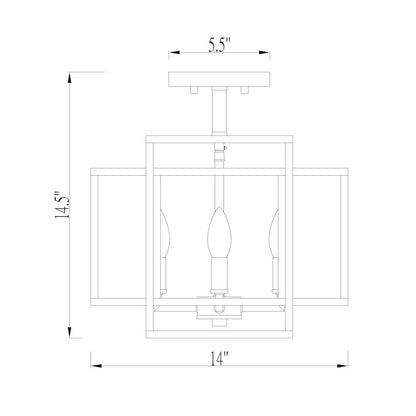 Z-Lite 4 Light Semi Flush Mount