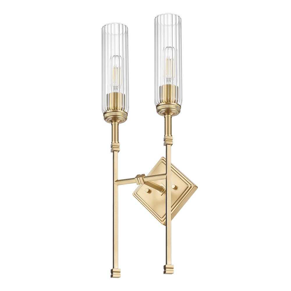 Z-Lite 2 Light Wall Sconce, Modern Gold