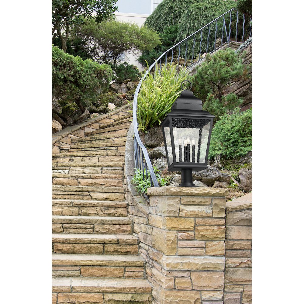 Z-Lite 4 Light Outdoor Pier Mounted Fixture, Sand Black