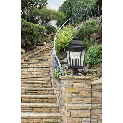 Z-Lite 4 Light Outdoor Pier Mounted Fixture, Sand Black