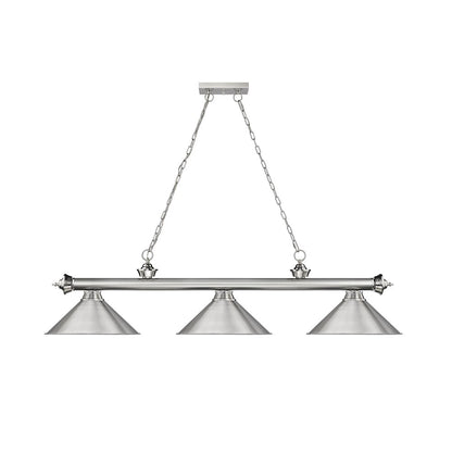 Z-Lite Cordon 3 Light Billiard, Steel Frame, Brushed Nickel Shade Color