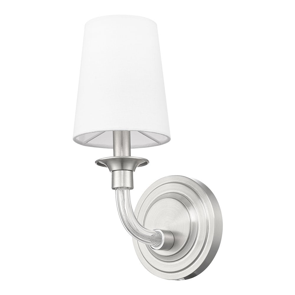 Z-Lite Katerina 1 Light Wall Sconce in Brushed Nickel Frame Finish