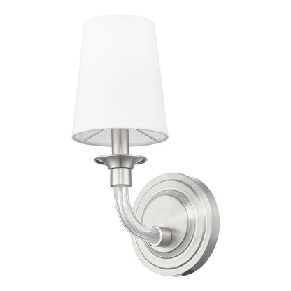 Z-Lite Katerina 1 Light Wall Sconce in Brushed Nickel Frame Finish