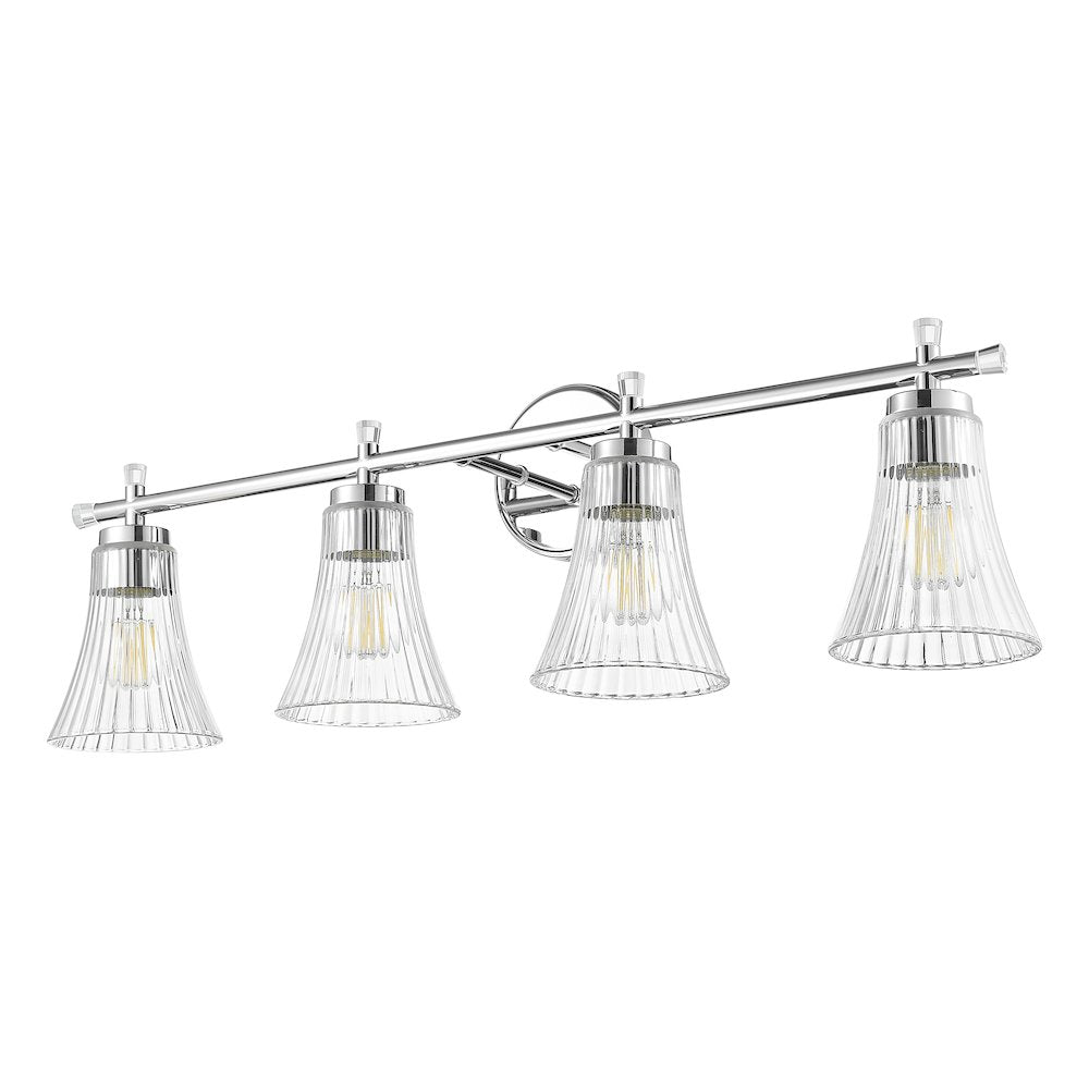 Z-Lite Belle 4 Light Vanity in Chrome color, Steel frame