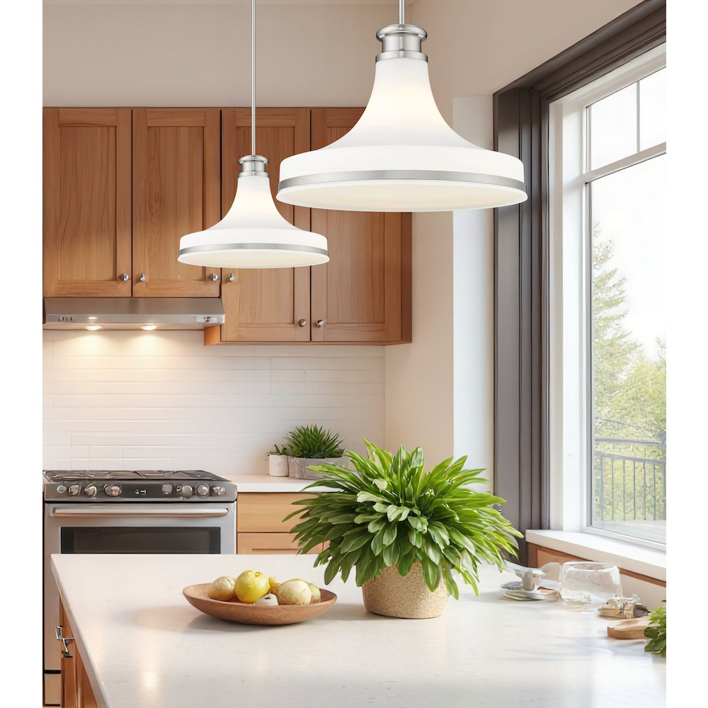 Z-Lite 1 Light Pendant, Brushed Nickel