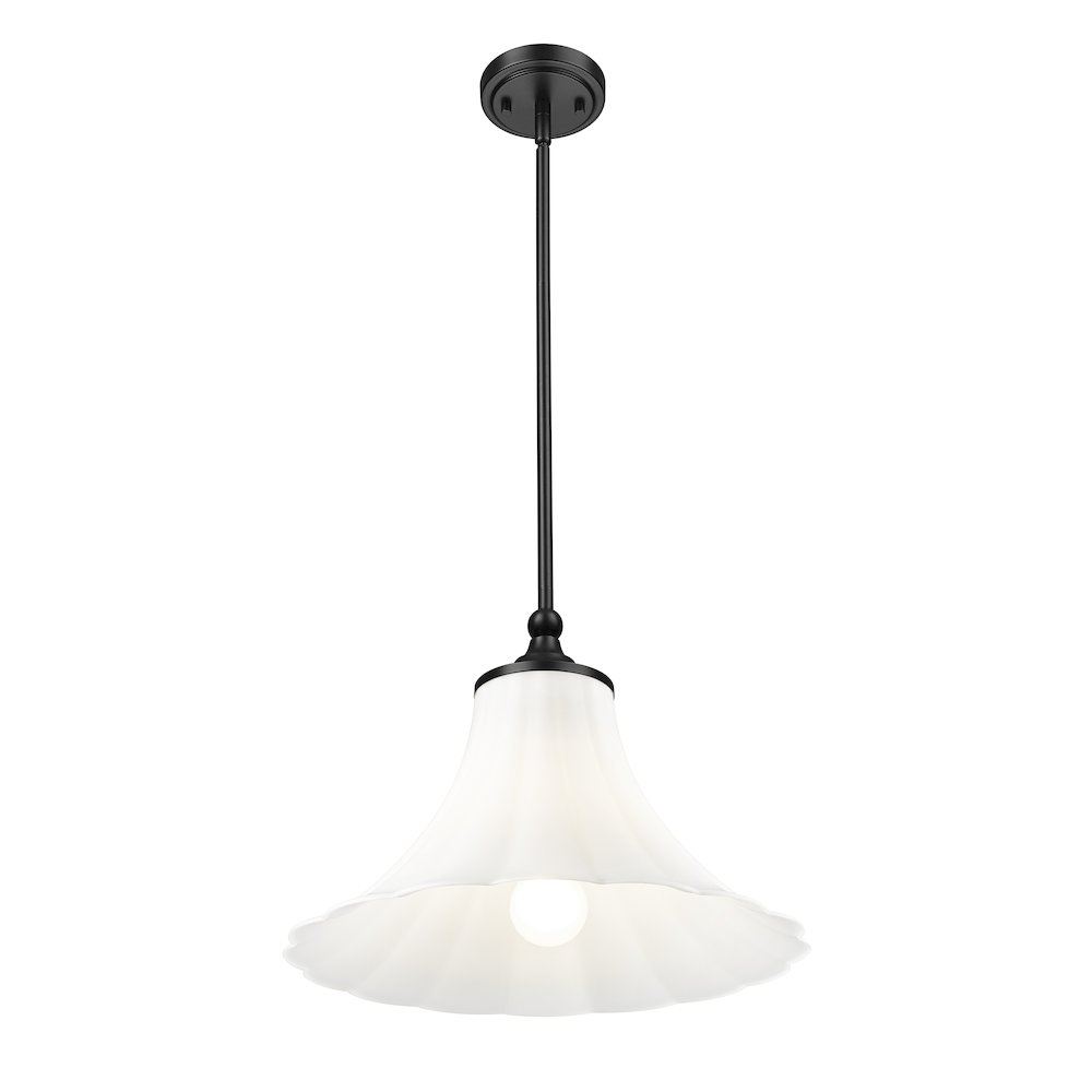Z-Lite 1 Light Pendant, Matte Black