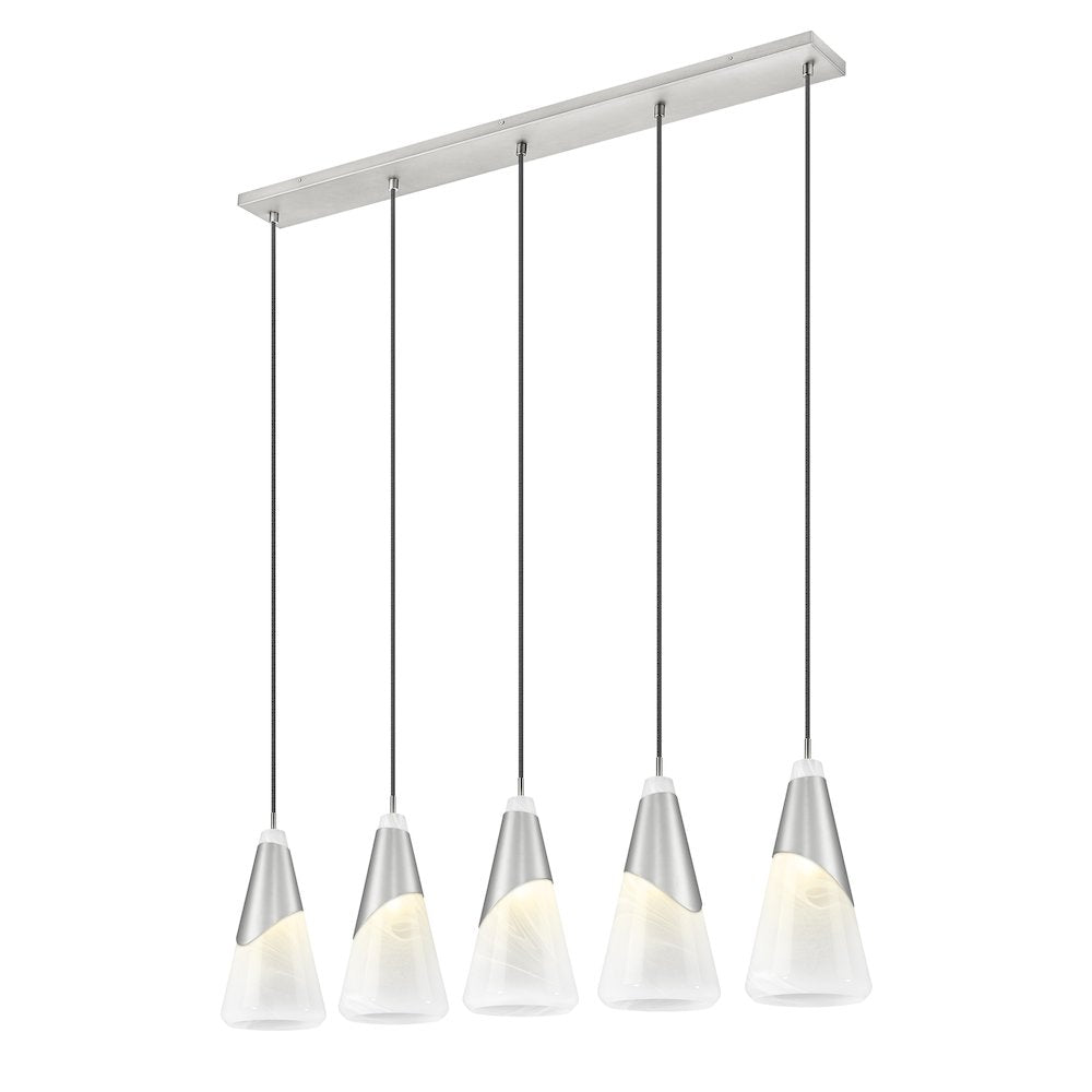 Z-Lite Aimie 5 Light Linear Chandelier, Brushed Nickel