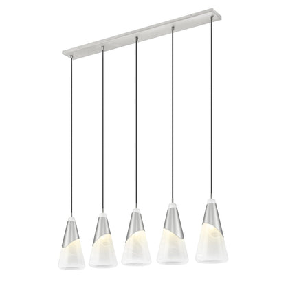 Z-Lite Aimie 5 Light Linear Chandelier, Brushed Nickel