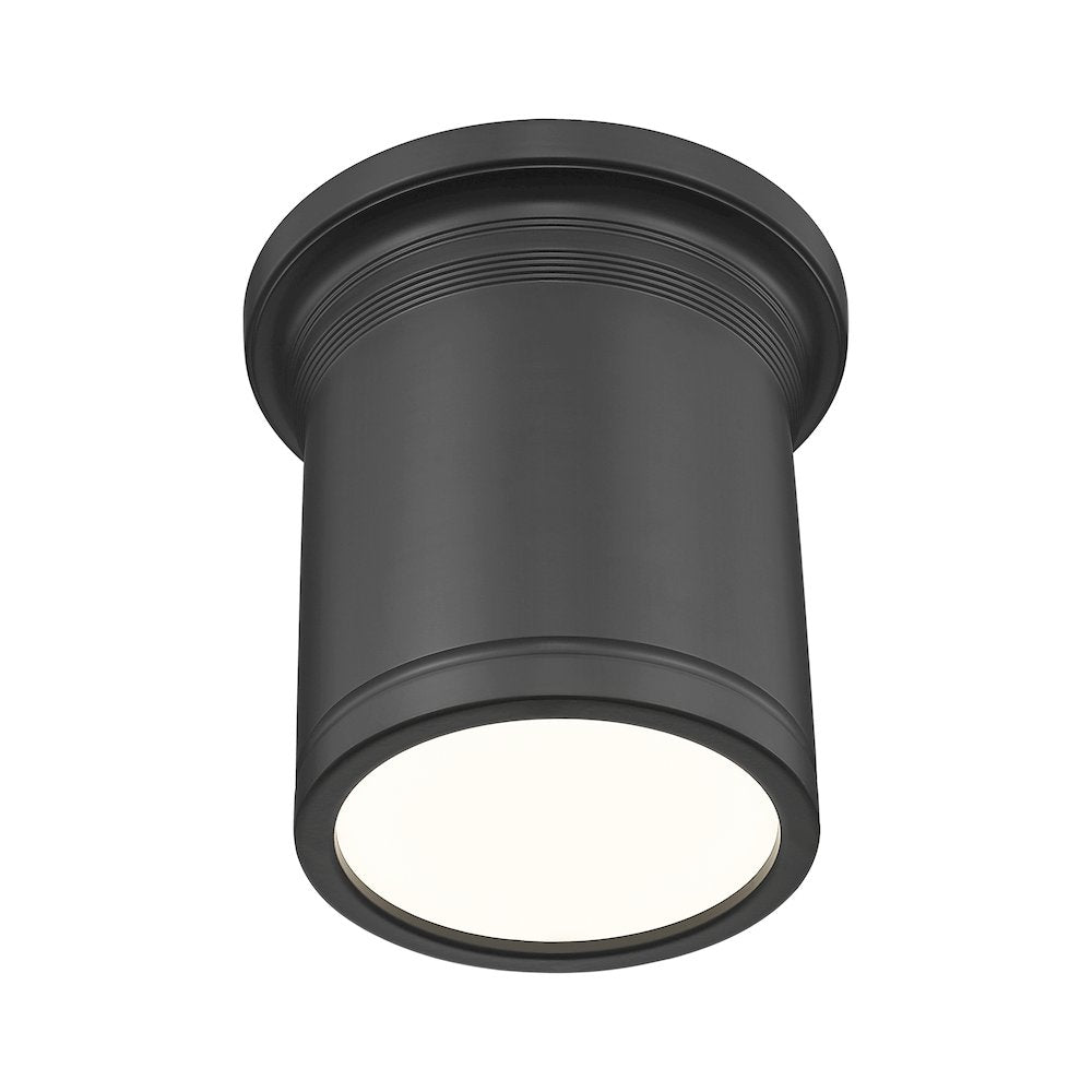 Z-Lite 1 Light Flush Mount, Matte Black