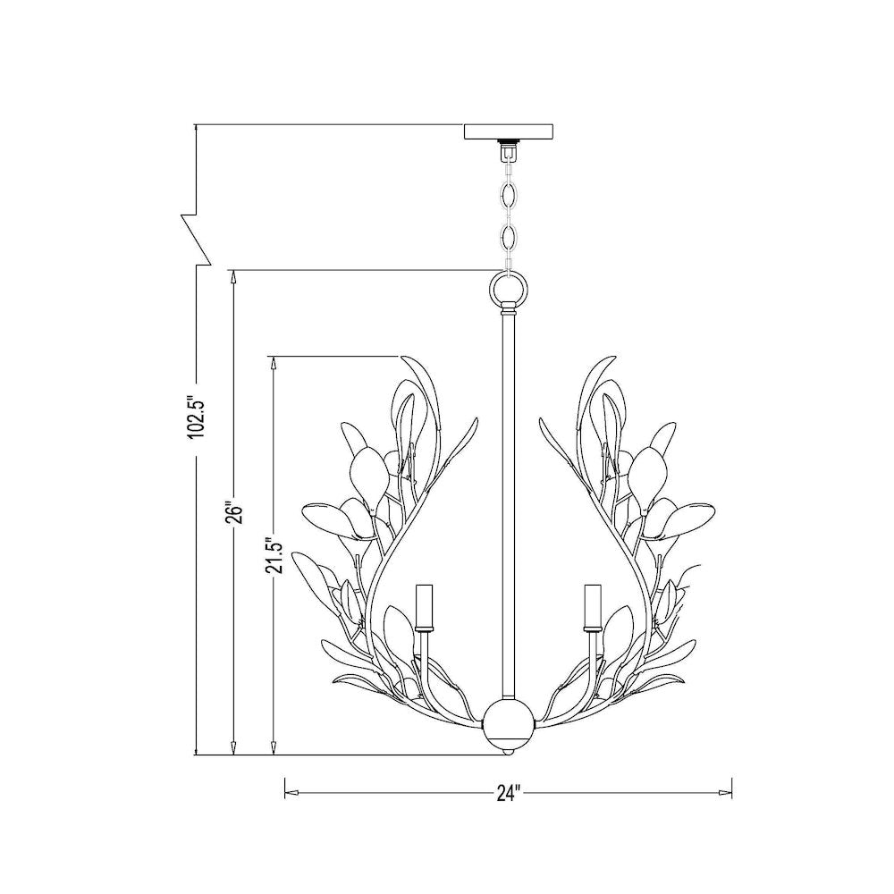 Z-Lite 5 Light Chandelier, Modern Gold