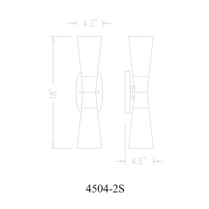 Z-Lite 2 Light Wall Sconce, Brushed Nickel