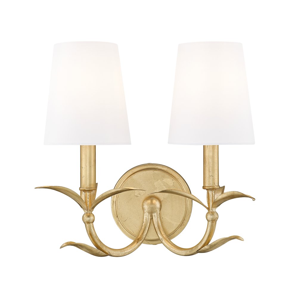 Z-Lite 2 Light Wall Sconce, Gold Leaf