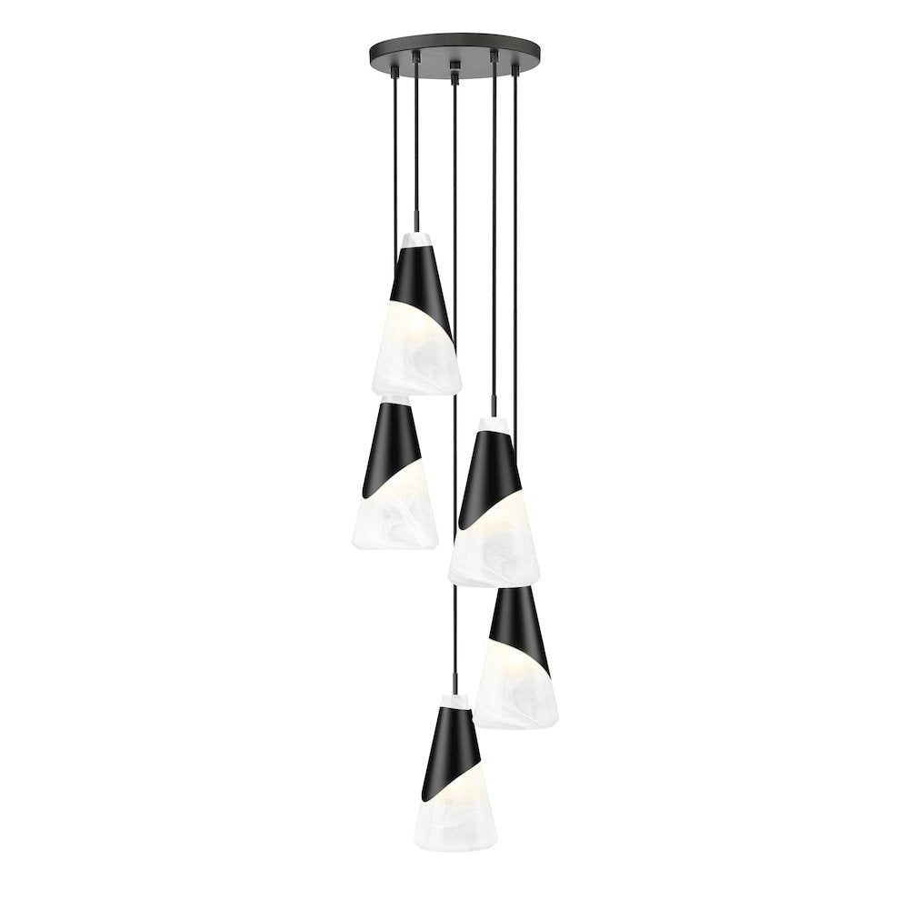 Z-Lite Aimie 5 Light Chandelier, Matte Black