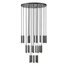 Z-Lite Stari 27 Light Chandelier in Matte Black color, Steel frame