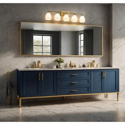 Z-Lite Oren 5 Light Vanity in Modern Gold color, Steel frame