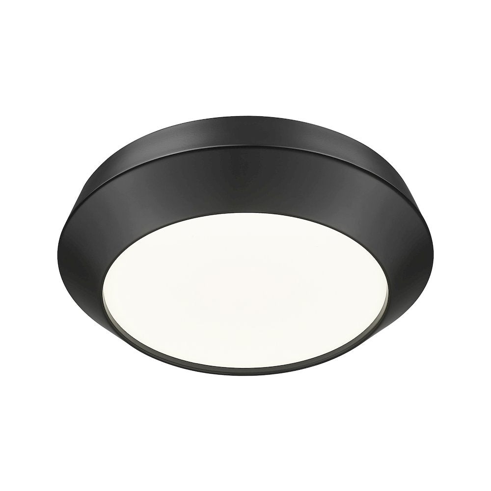 Z-Lite 1 Light Flush Mount, Matte Black