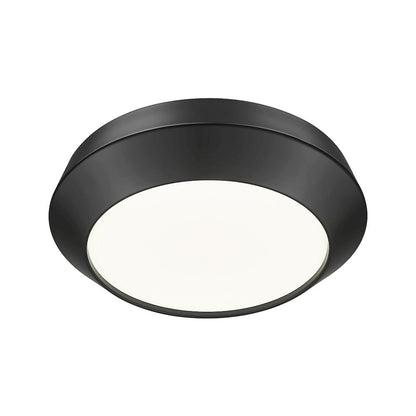 Z-Lite 1 Light Flush Mount, Matte Black