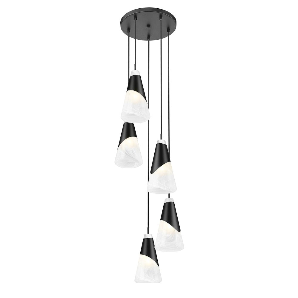 Z-Lite Aimie 5 Light Chandelier, Matte Black