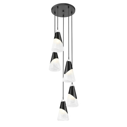 Z-Lite Aimie 5 Light Chandelier, Matte Black