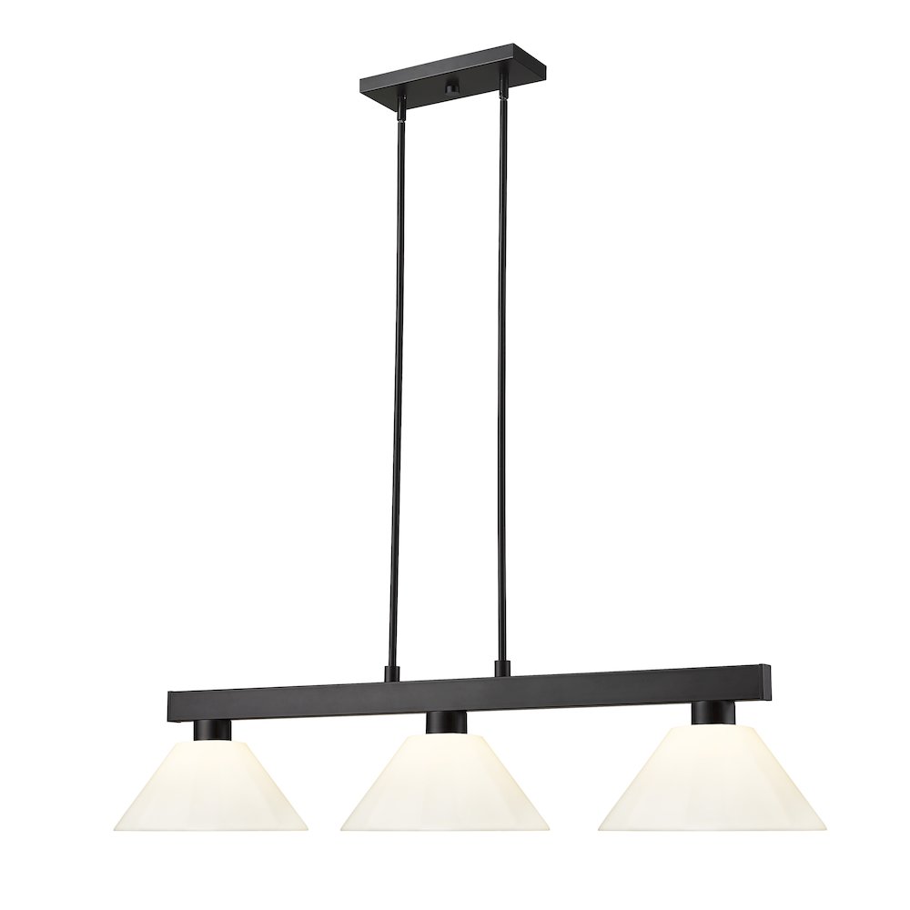Z-Lite Cobalt 3 Light Billiard, Steel Frame, White Shade Color