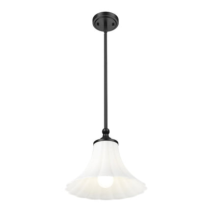 Z-Lite 1 Light Pendant, Matte Black