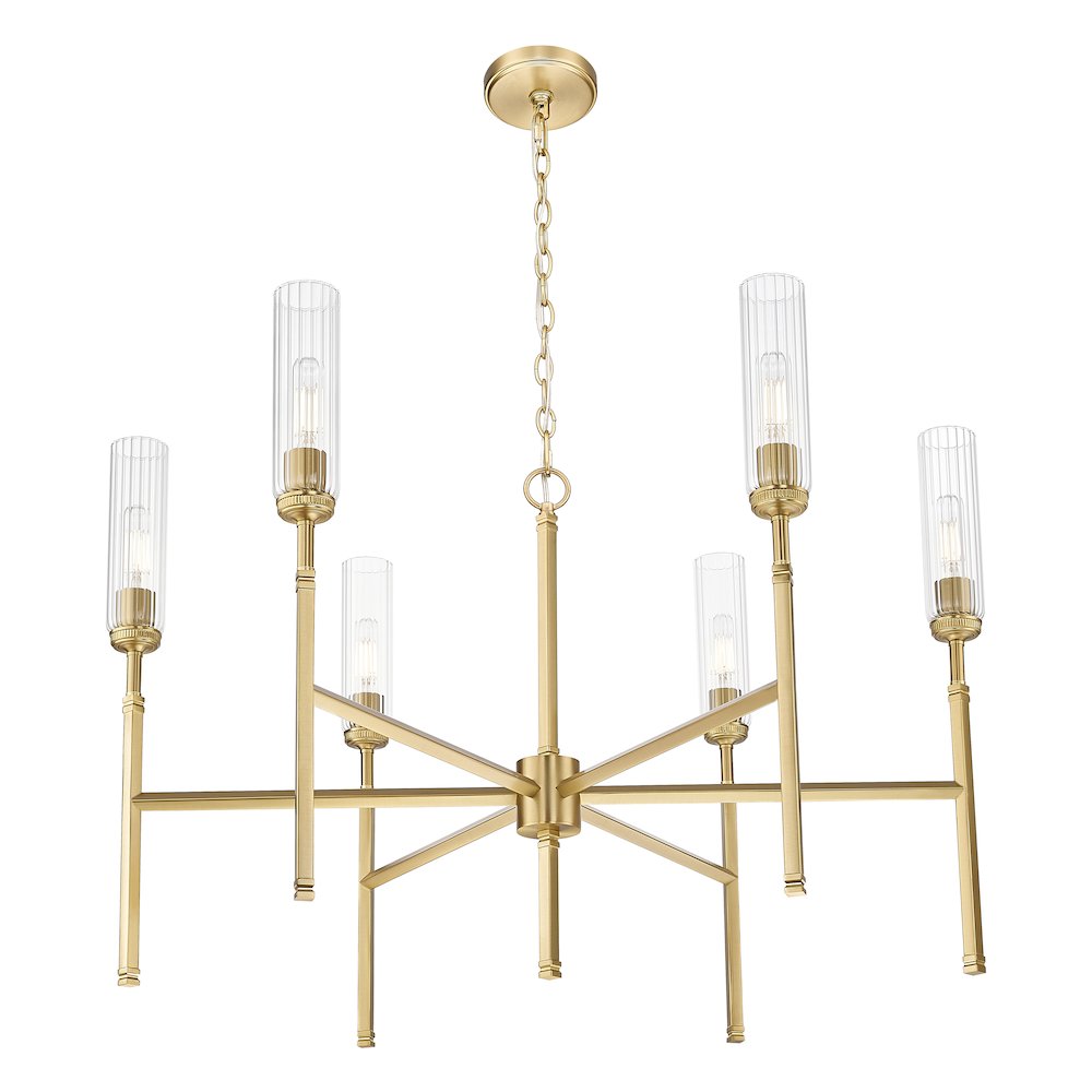 Z-Lite 6 Light Chandelier, Modern Gold