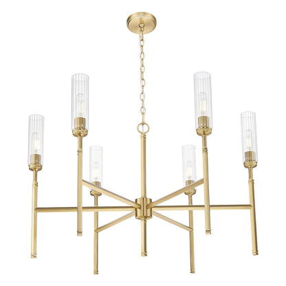 Z-Lite 6 Light Chandelier, Modern Gold
