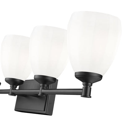 Z-Lite Oren 5 Light Vanity in Matte Black color, Steel frame
