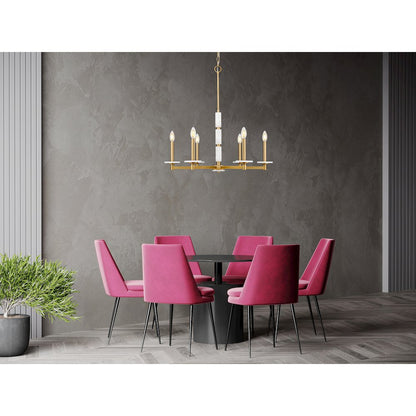 Z-Lite Kaden 6 Light Chandelier in Modern Gold color, Steel frame