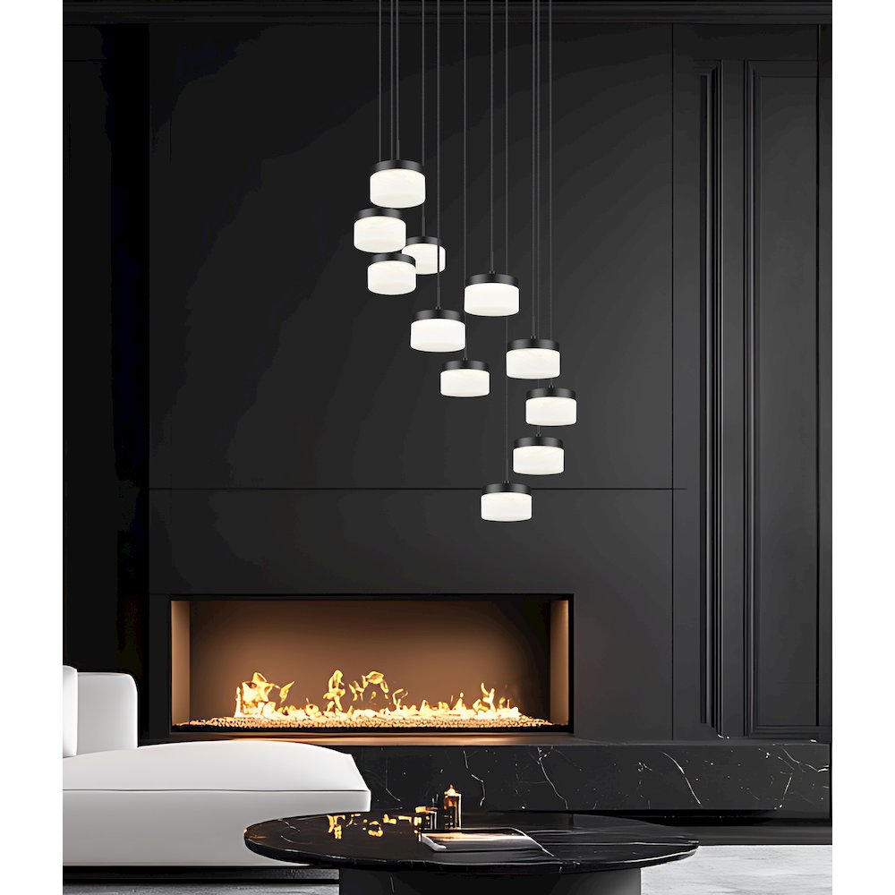Z-Lite 11 Light Chandelier, Matte Black