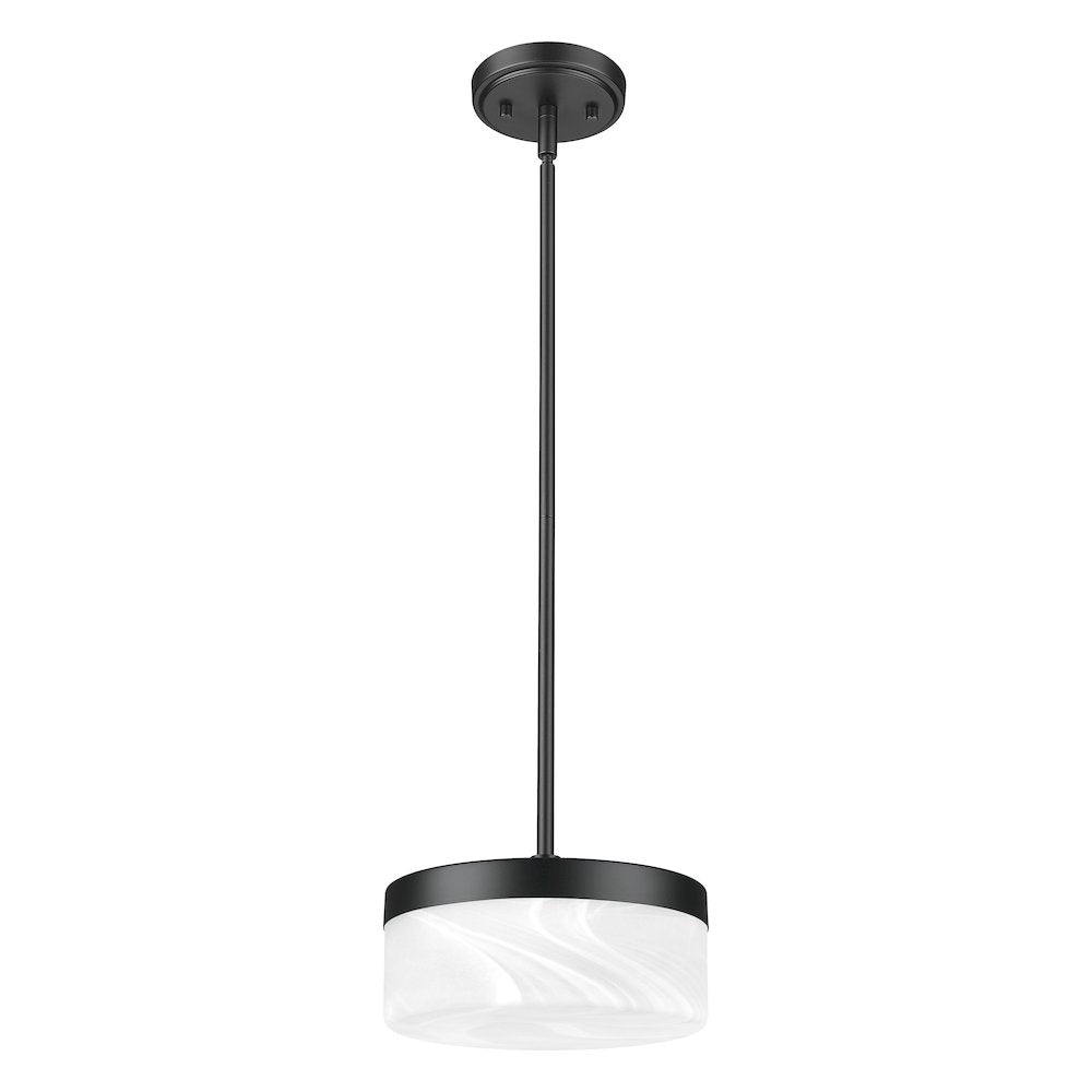 Z-Lite 1 Light Pendant, Matte Black