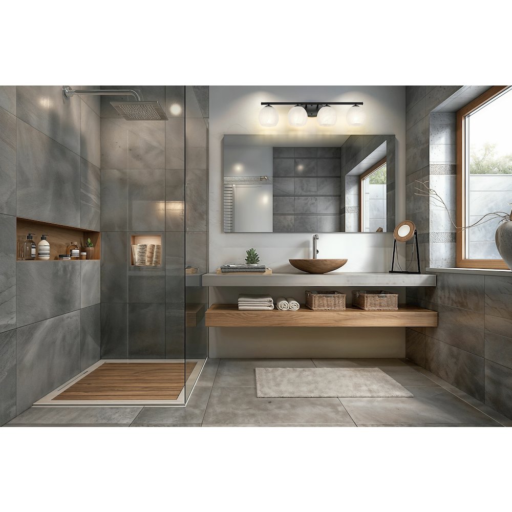 Z-Lite 4 Light Vanity, Matte Black