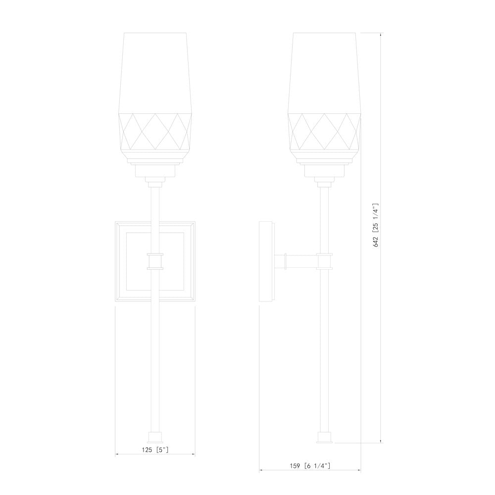 Z-Lite 1 Light Wall Sconce, Matte Black