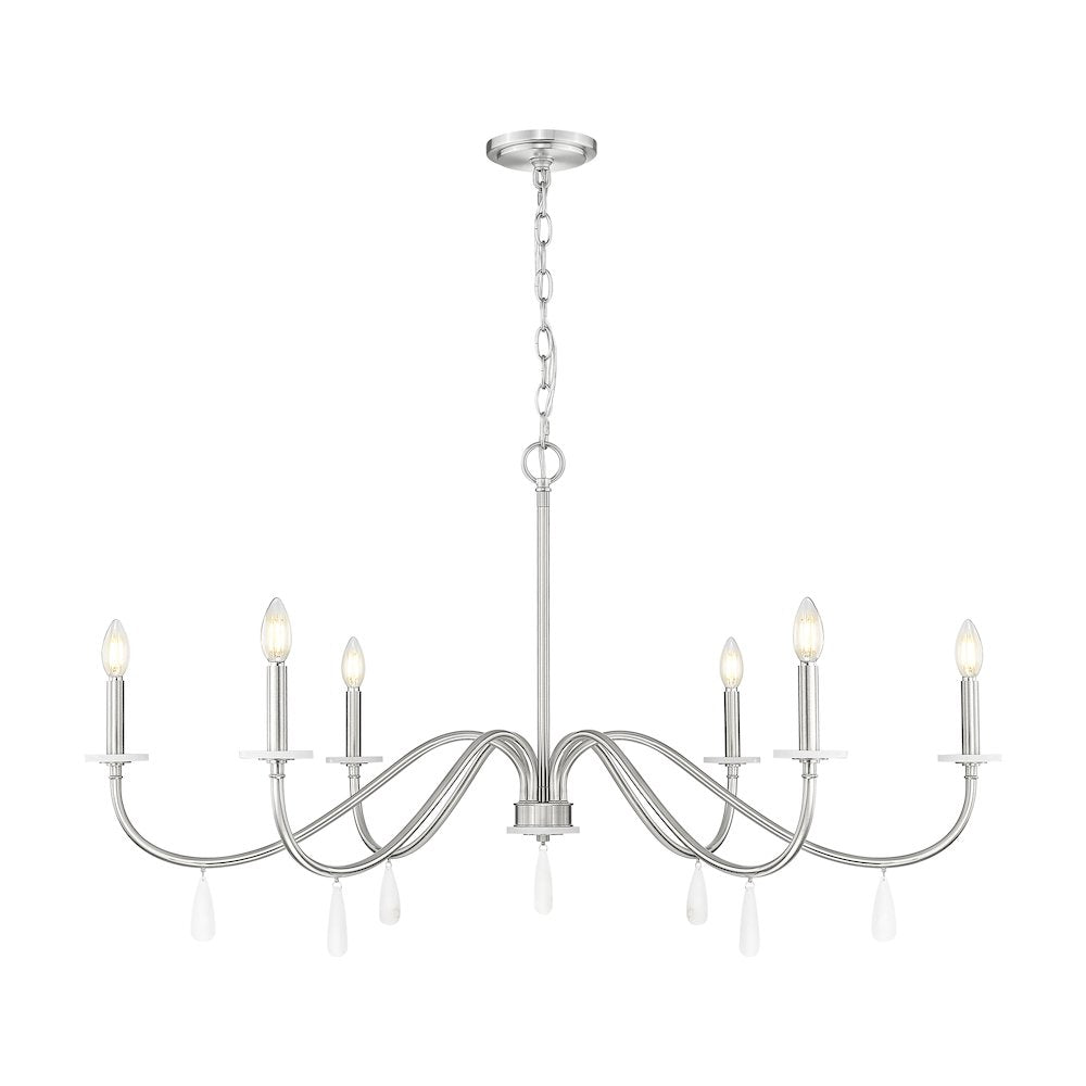 Z-Lite 6 Light Chandelier, Brushed Nickel