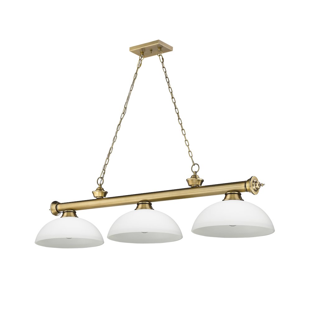Z-Lite Cordon 3 Light Billiard, Steel Frame, Matte Opal Shade Color