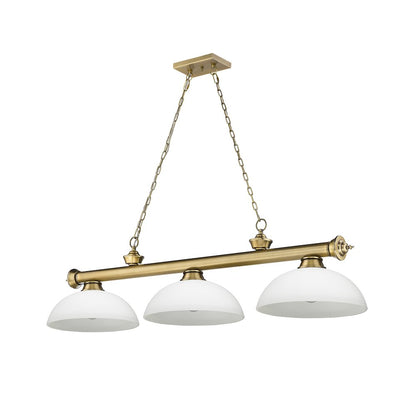 Z-Lite Cordon 3 Light Billiard, Steel Frame, Matte Opal Shade Color