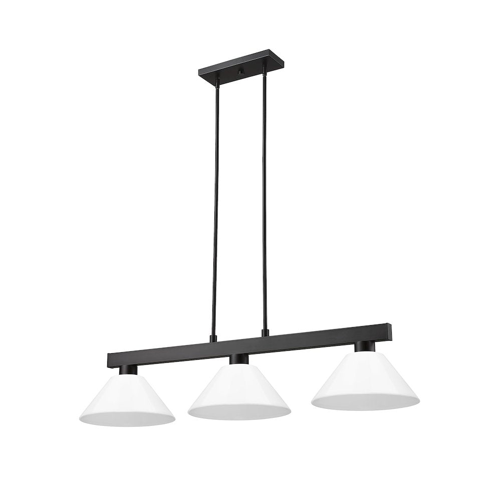 Z-Lite Cobalt 3 Light Billiard, Steel Frame, White Shade Color