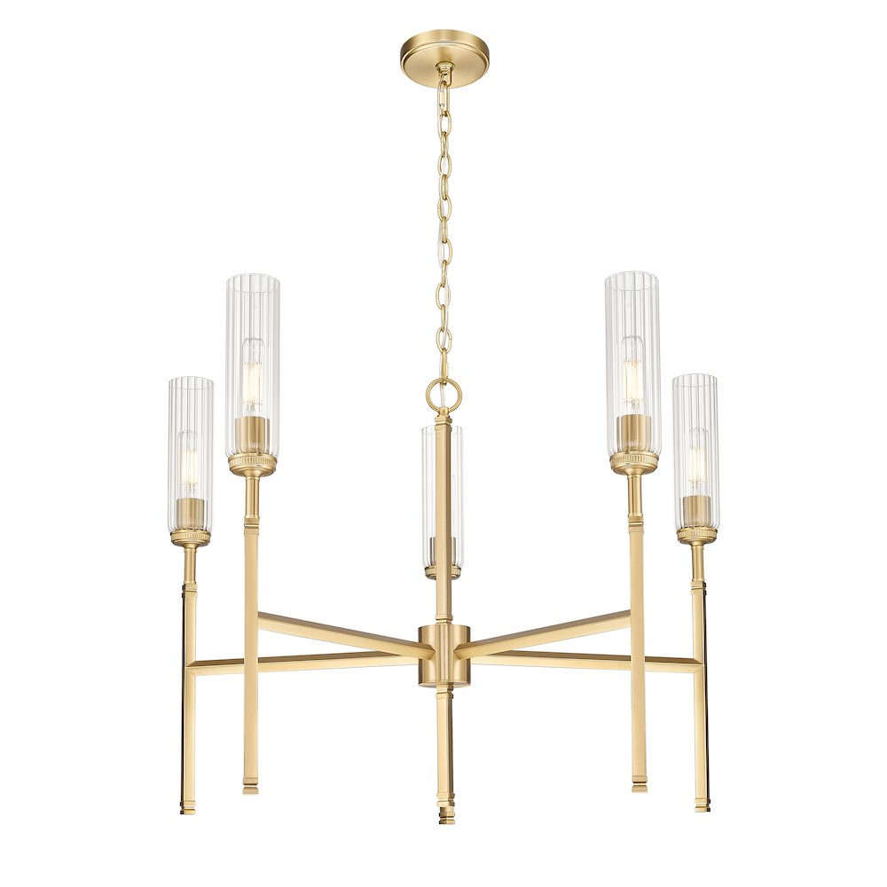 Z-Lite 5 Light Chandelier, Modern Gold
